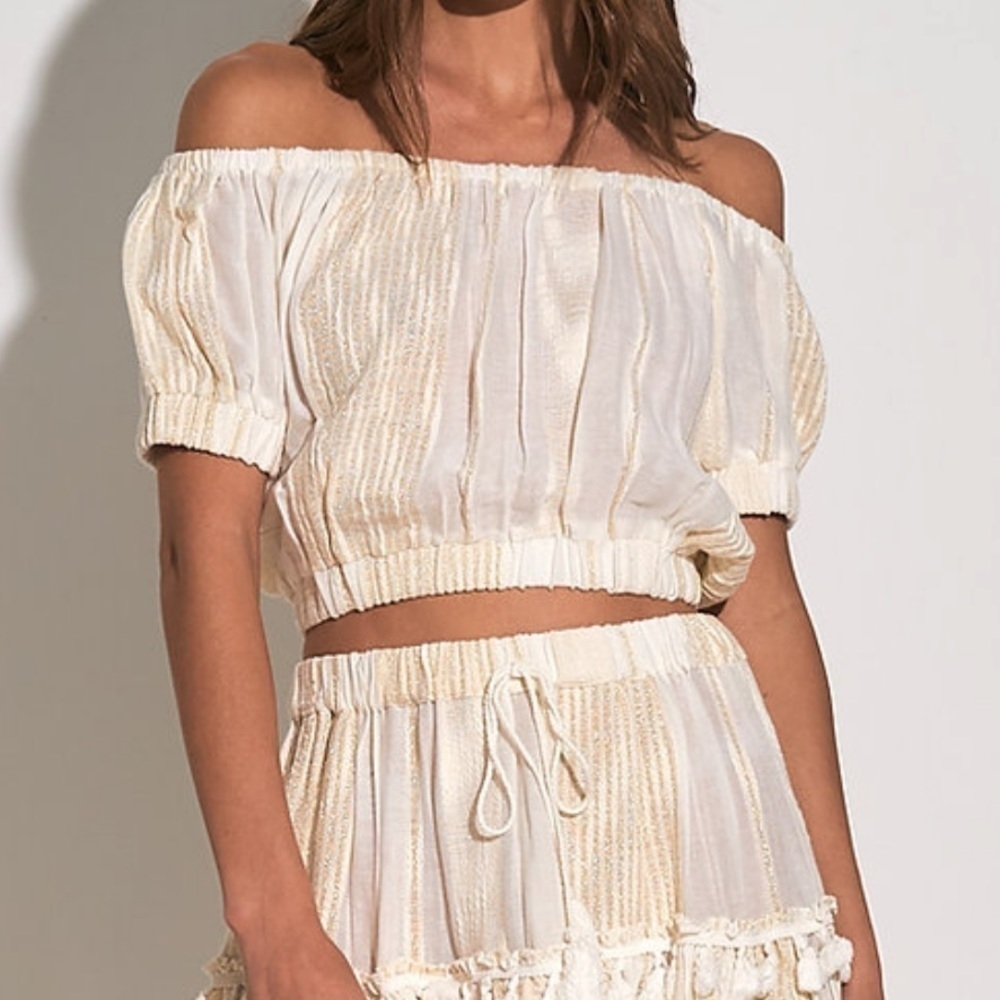 NEW RARE Elan shimmer crop top